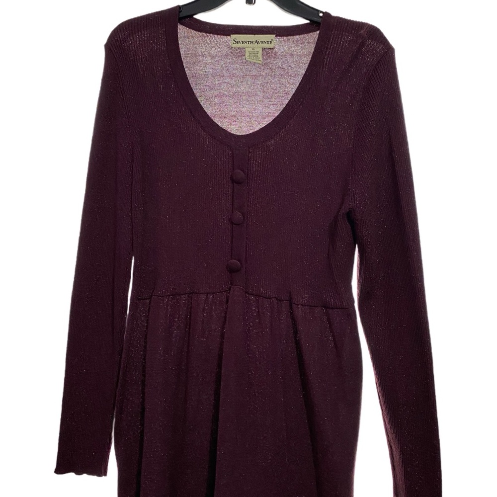 Seventh Ave Maroon‎ Long Sleeve Sweater Too